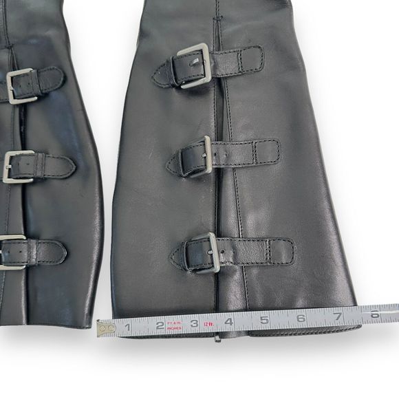 ECCO Knee High Boots Sz 38 7-7.5 Hobart Harness Riding Black Leather Equestrian - Picture 13 of 14